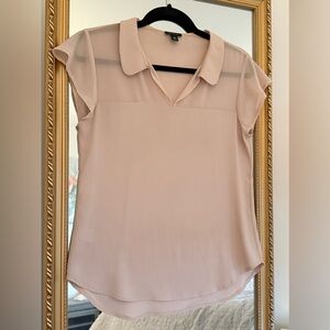 Ann Taylor Beige Peter Pan Collar Blouse